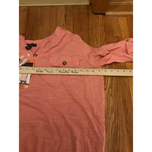 Gloria Vanderbilt Penelope Coral Button-Up Blouse With Double Chest Pockets XXL - Picture 7 of 7